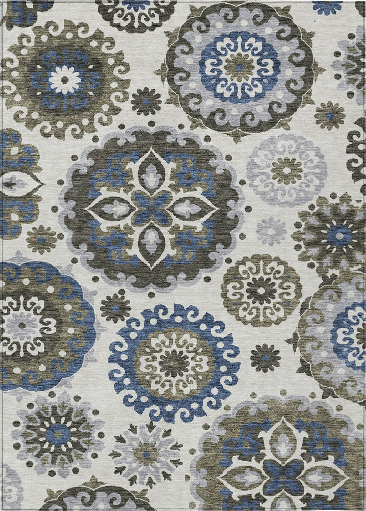 Piper Looms Chantille Kaleidoscope ACN763 Pewter Machine Washable Area Rug main image