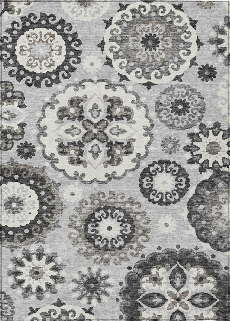 Piper Looms Chantille Kaleidoscope ACN763 Silver Machine Washable Area Rug main image