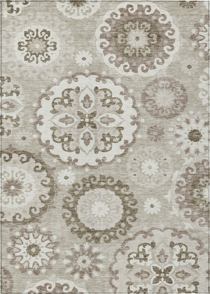 Piper Looms Chantille Kaleidoscope ACN763 Taupe Machine Washable Area Rug main image