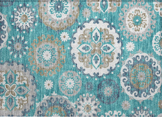 Piper Looms Chantille Kaleidoscope ACN763 Teal Machine Washable Area Rug Scatter Main Image