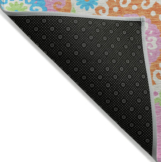 Piper Looms Chantille Kaleidoscope ACN763 White Machine Washable Area Rug Backing Image