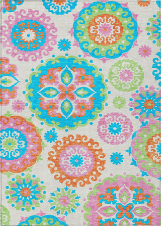 Piper Looms Chantille Kaleidoscope ACN763 White Machine Washable Area Rug main image