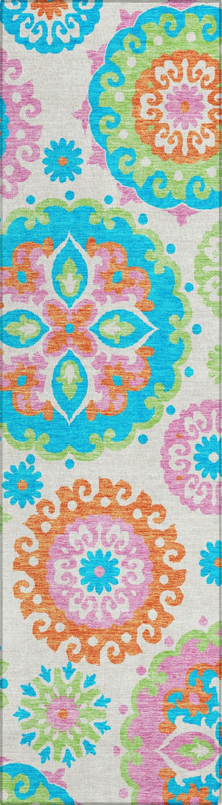 Piper Looms Chantille Kaleidoscope ACN763 White Machine Washable Area Rug Runner Main Image