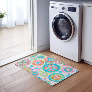Piper Looms Chantille Kaleidoscope ACN763 White Machine Washable Area Rug Scatter Lifestyle Image Feature