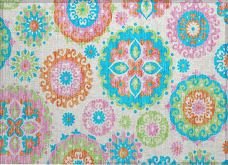 Piper Looms Chantille Kaleidoscope ACN763 White Machine Washable Area Rug Scatter Main Image