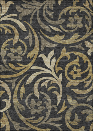 Piper Looms Chantille Swirls ACN764 Black Machine Washable Area Rug main image
