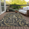 Piper Looms Chantille Swirls ACN764 Black Machine Washable Area Rug Outdoor Lifestyle Image Feature