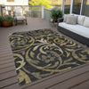 Piper Looms Chantille Swirls ACN764 Black Machine Washable Area Rug Outdoor Lifestyle Image Feature