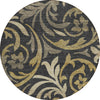 Piper Looms Chantille Swirls ACN764 Black Machine Washable Area Rug Round Main Image