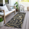 Piper Looms Chantille Swirls ACN764 Black Machine Washable Area Rug Runner Outdoor Lifestyle Image Feature