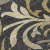 Piper Looms Chantille Swirls ACN764 Black Machine Washable Area Rug Swatch Image