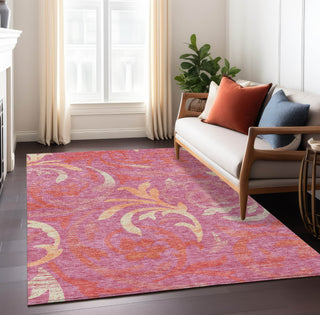 Piper Looms Chantille Swirls ACN764 Blush Machine Washable Area Rug Lifestyle Image Feature