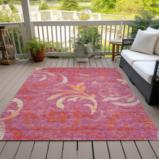 Piper Looms Chantille Swirls ACN764 Blush Machine Washable Area Rug Outdoor Lifestyle Image Feature