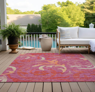 Piper Looms Chantille Swirls ACN764 Blush Machine Washable Area Rug Outdoor Lifestyle Image Feature