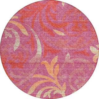 Piper Looms Chantille Swirls ACN764 Blush Machine Washable Area Rug Round Main Image