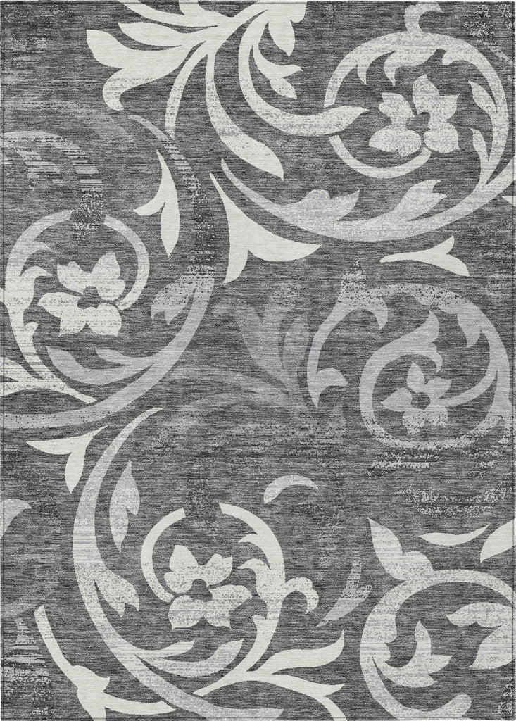 Piper Looms Chantille Swirls ACN764 Charcoal Machine Washable Area Rug main image