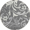 Piper Looms Chantille Swirls ACN764 Charcoal Machine Washable Area Rug Round Main Image