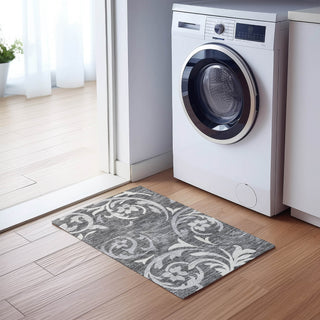 Piper Looms Chantille Swirls ACN764 Charcoal Machine Washable Area Rug Scatter Lifestyle Image Feature