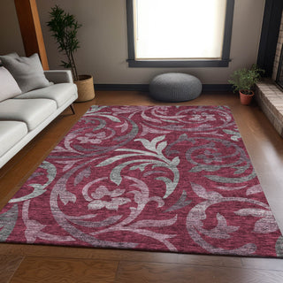 Piper Looms Chantille Swirls ACN764 Garnet Machine Washable Area Rug Lifestyle Image Feature
