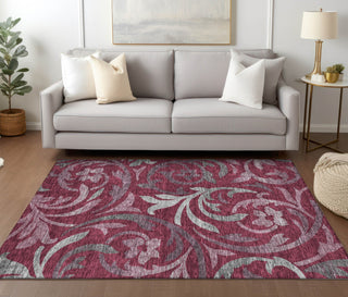 Piper Looms Chantille Swirls ACN764 Garnet Machine Washable Area Rug Lifestyle Image Feature