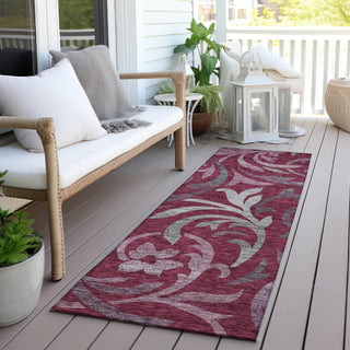 Piper Looms Chantille Swirls ACN764 Garnet Machine Washable Area Rug Runner Outdoor Lifestyle Image Feature