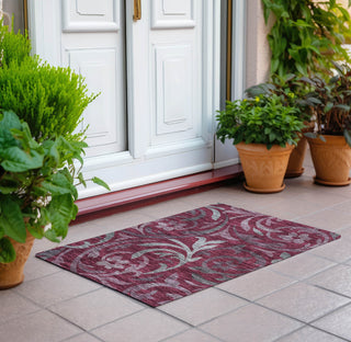 Piper Looms Chantille Swirls ACN764 Garnet Machine Washable Area Rug Scatter Outdoor Lifestyle Image Feature