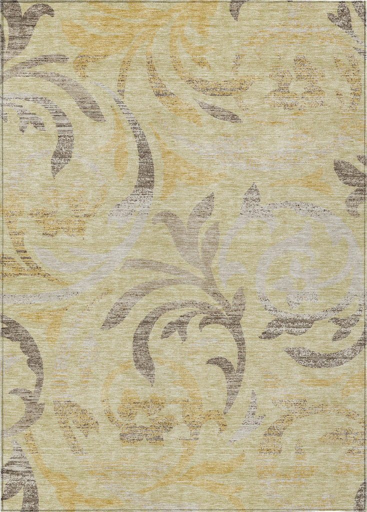 Piper Looms Chantille Swirls ACN764 Gold Machine Washable Area Rug main image