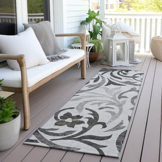 Piper Looms Chantille Swirls ACN764 Gray Machine Washable Area Rug Runner Outdoor Lifestyle Image Feature