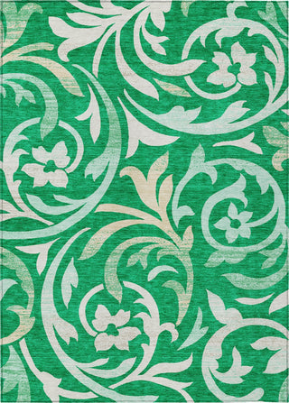 Piper Looms Chantille Swirls ACN764 Green Machine Washable Area Rug main image