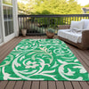 Piper Looms Chantille Swirls ACN764 Green Machine Washable Area Rug Outdoor Lifestyle Image Feature