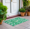 Piper Looms Chantille Swirls ACN764 Green Machine Washable Area Rug Scatter Outdoor Lifestyle Image Feature