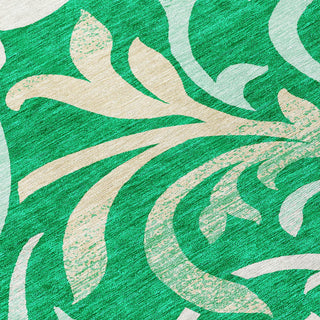 Piper Looms Chantille Swirls ACN764 Green Machine Washable Area Rug Swatch Image