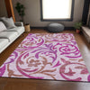 Piper Looms Chantille Swirls ACN764 Lavender Machine Washable Area Rug Lifestyle Image Feature