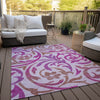 Piper Looms Chantille Swirls ACN764 Lavender Machine Washable Area Rug Outdoor Lifestyle Image Feature