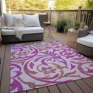 Piper Looms Chantille Swirls ACN764 Lavender Machine Washable Area Rug Outdoor Lifestyle Image Feature