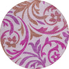 Piper Looms Chantille Swirls ACN764 Lavender Machine Washable Area Rug Round Main Image