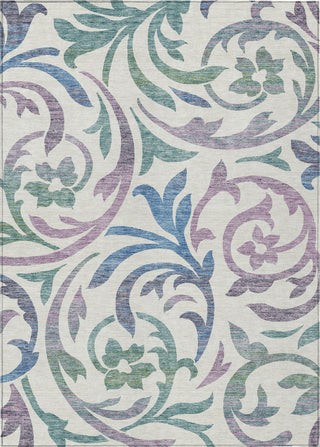 Piper Looms Chantille Swirls ACN764 White Machine Washable Area Rug main image