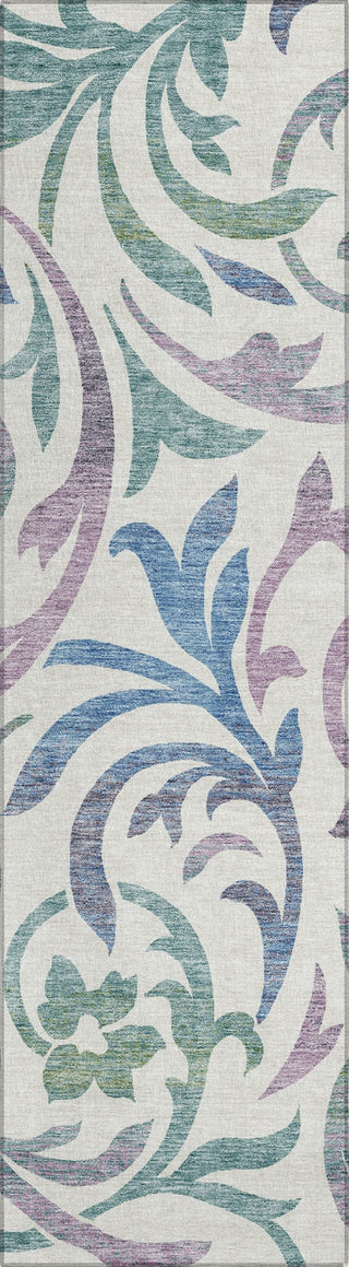Piper Looms Chantille Swirls ACN764 White Machine Washable Area Rug Runner Main Image