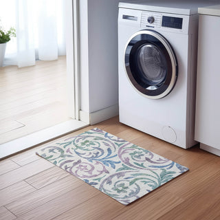 Piper Looms Chantille Swirls ACN764 White Machine Washable Area Rug Scatter Lifestyle Image Feature