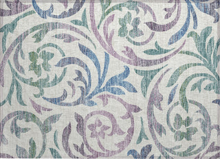 Piper Looms Chantille Swirls ACN764 White Machine Washable Area Rug Scatter Main Image