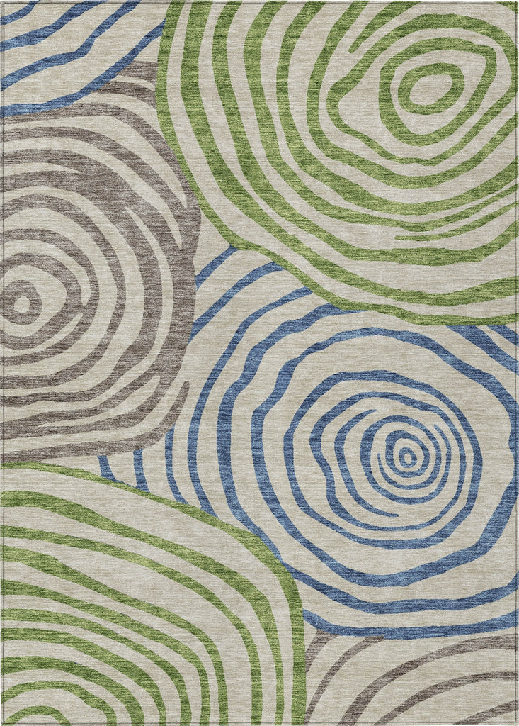 Piper Looms Chantille Swirls ACN765 Beige Machine Washable Area Rug main image