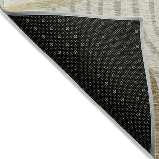 Piper Looms Chantille Swirls ACN765 Gold Machine Washable Area Rug Backing Image