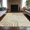 Piper Looms Chantille Swirls ACN765 Gold Machine Washable Area Rug Lifestyle Image Feature