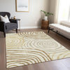 Piper Looms Chantille Swirls ACN765 Gold Machine Washable Area Rug Lifestyle Image Feature