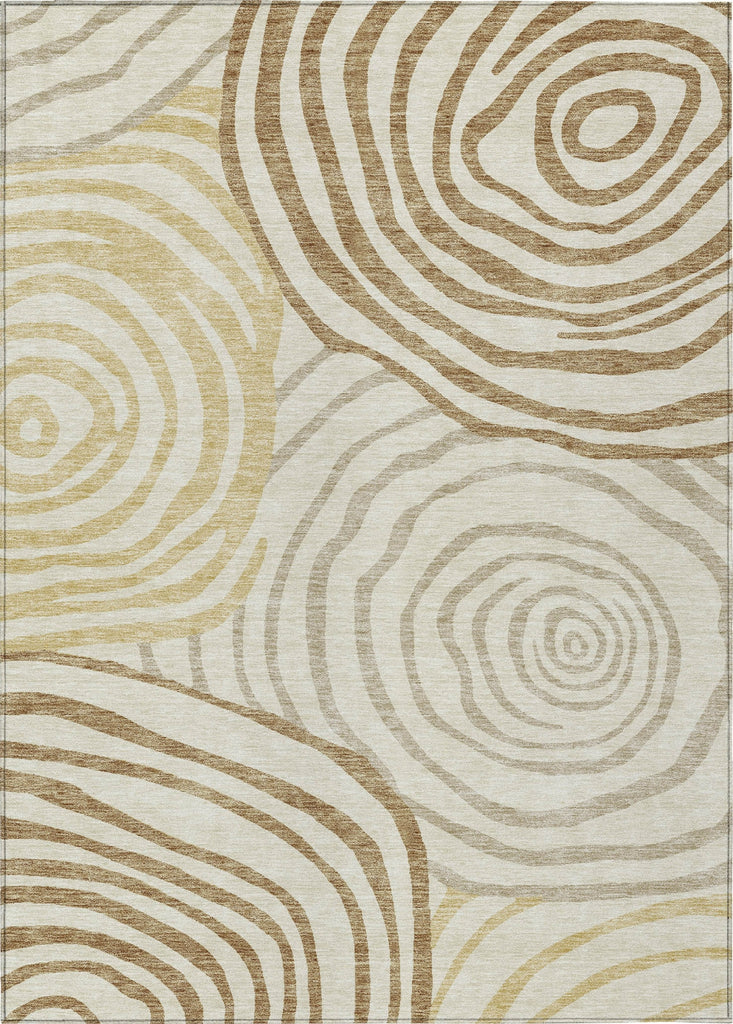 Piper Looms Chantille Swirls ACN765 Gold Machine Washable Area Rug main image