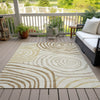 Piper Looms Chantille Swirls ACN765 Gold Machine Washable Area Rug Outdoor Lifestyle Image Feature