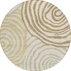 Piper Looms Chantille Swirls ACN765 Gold Machine Washable Area Rug Round Main Image