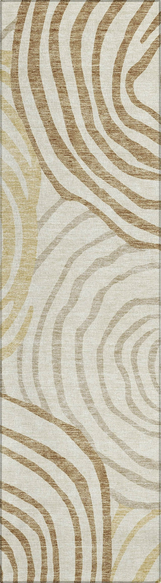 Piper Looms Chantille Swirls ACN765 Gold Machine Washable Area Rug Runner Main Image