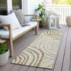 Piper Looms Chantille Swirls ACN765 Gold Machine Washable Area Rug Runner Outdoor Lifestyle Image Feature