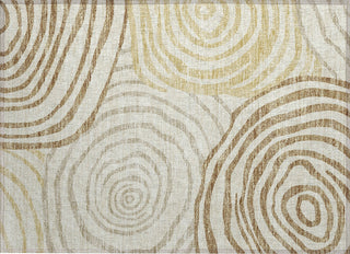 Piper Looms Chantille Swirls ACN765 Gold Machine Washable Area Rug Scatter Main Image